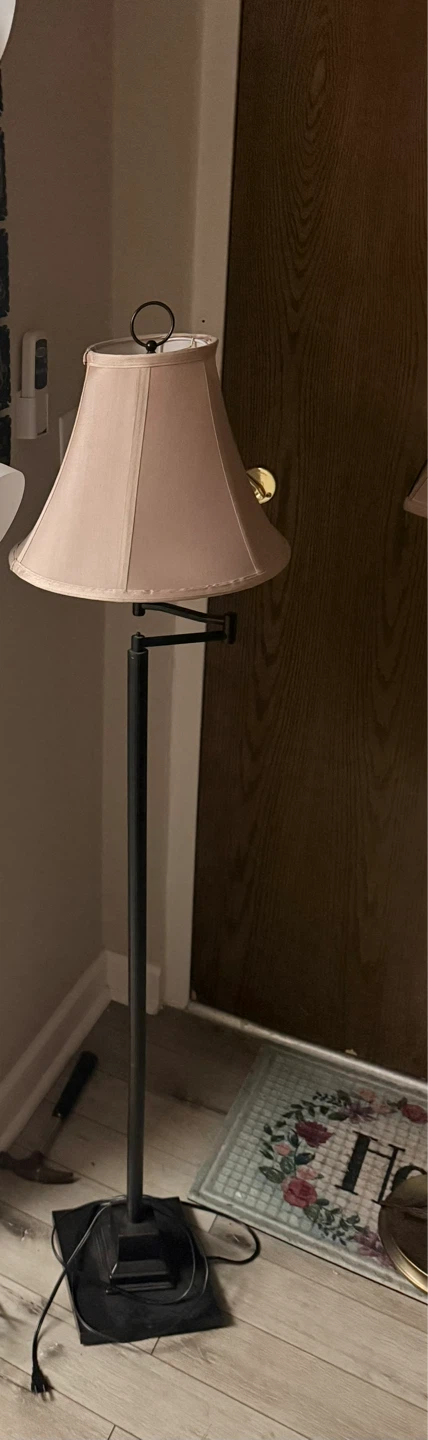 Adjustable Floor Lamp with Beige Shade - photo 2