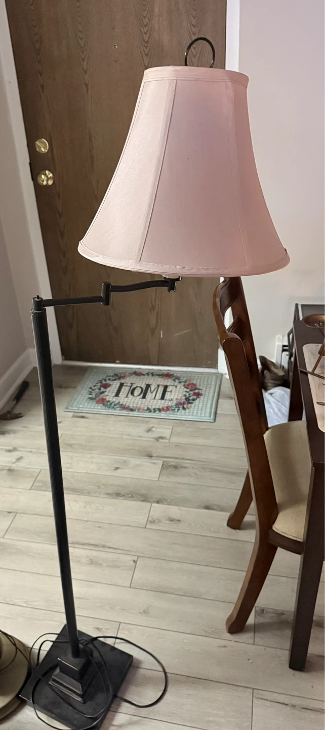 Adjustable Floor Lamp with Beige Shade - photo 3