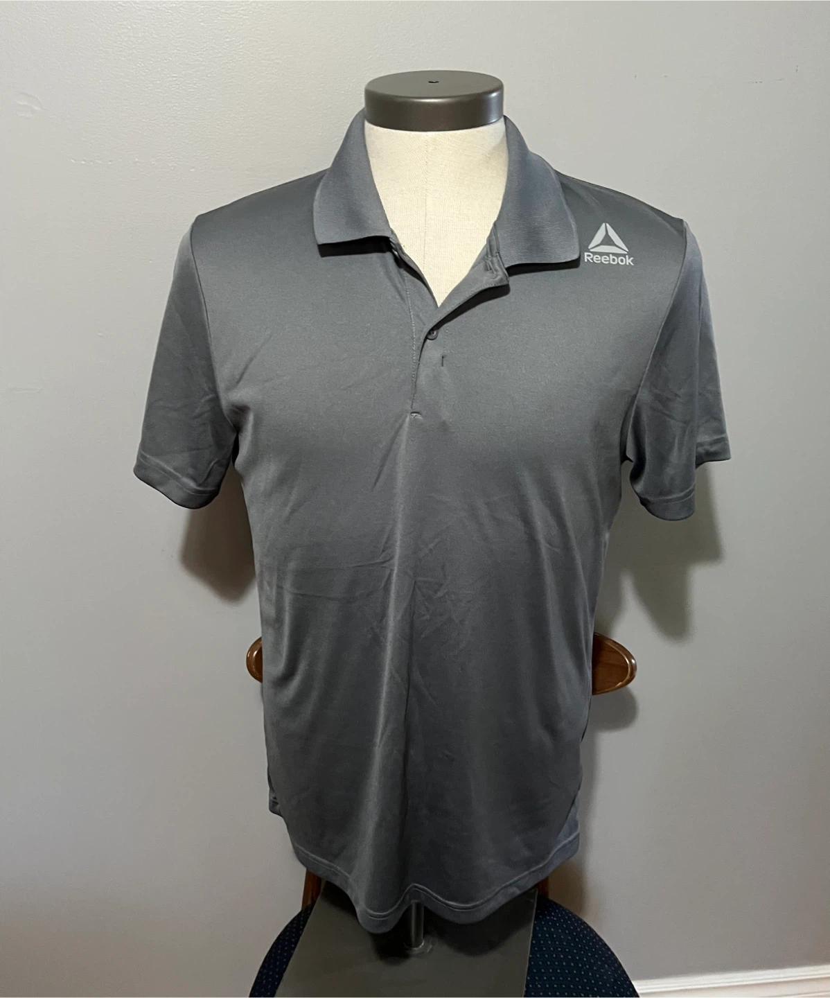 2 Reebok Black and grey Short Sleeve Polo Shirt Size M - photo 2