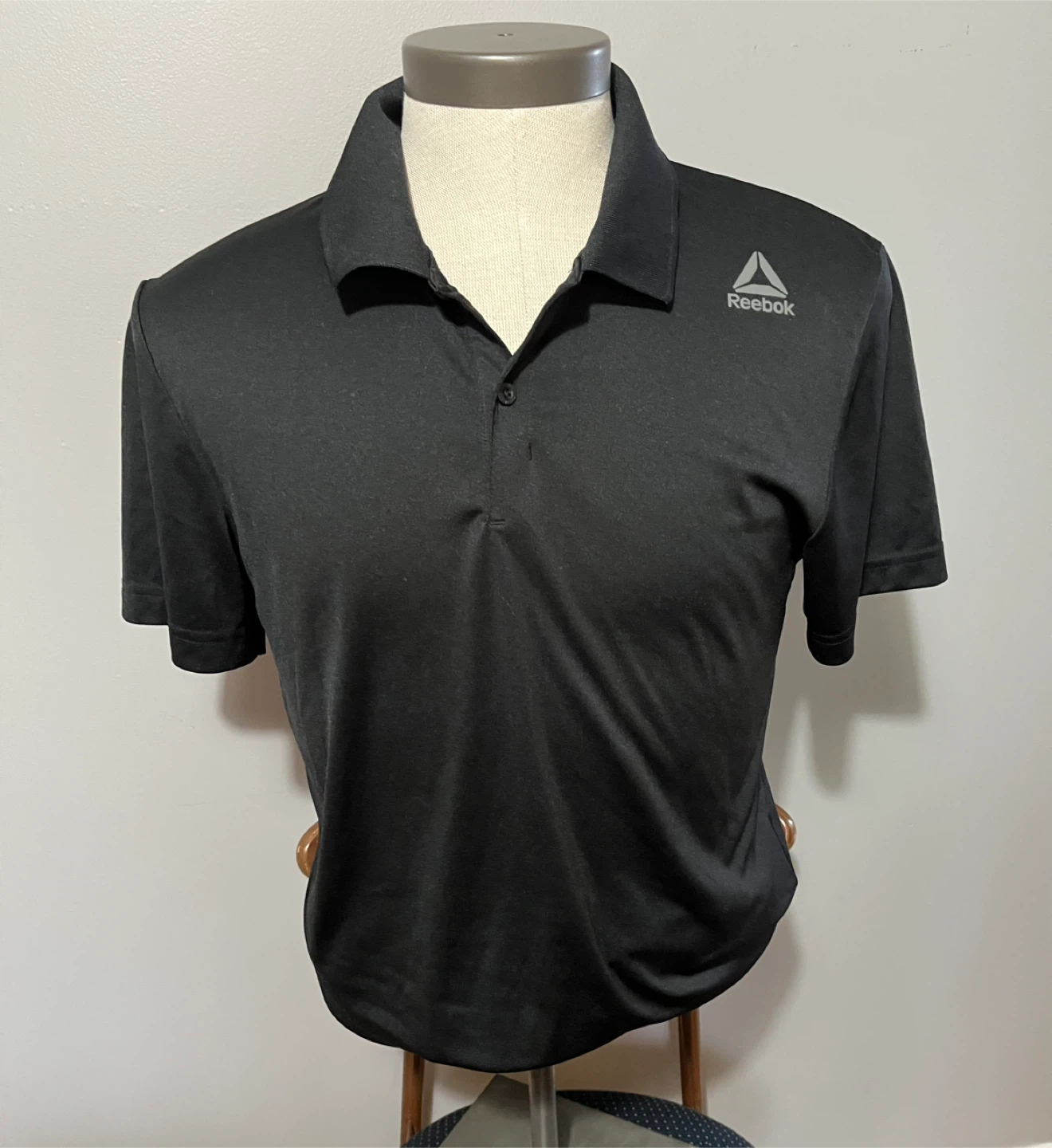 2 Reebok Black and grey Short Sleeve Polo Shirt Size M - photo 4