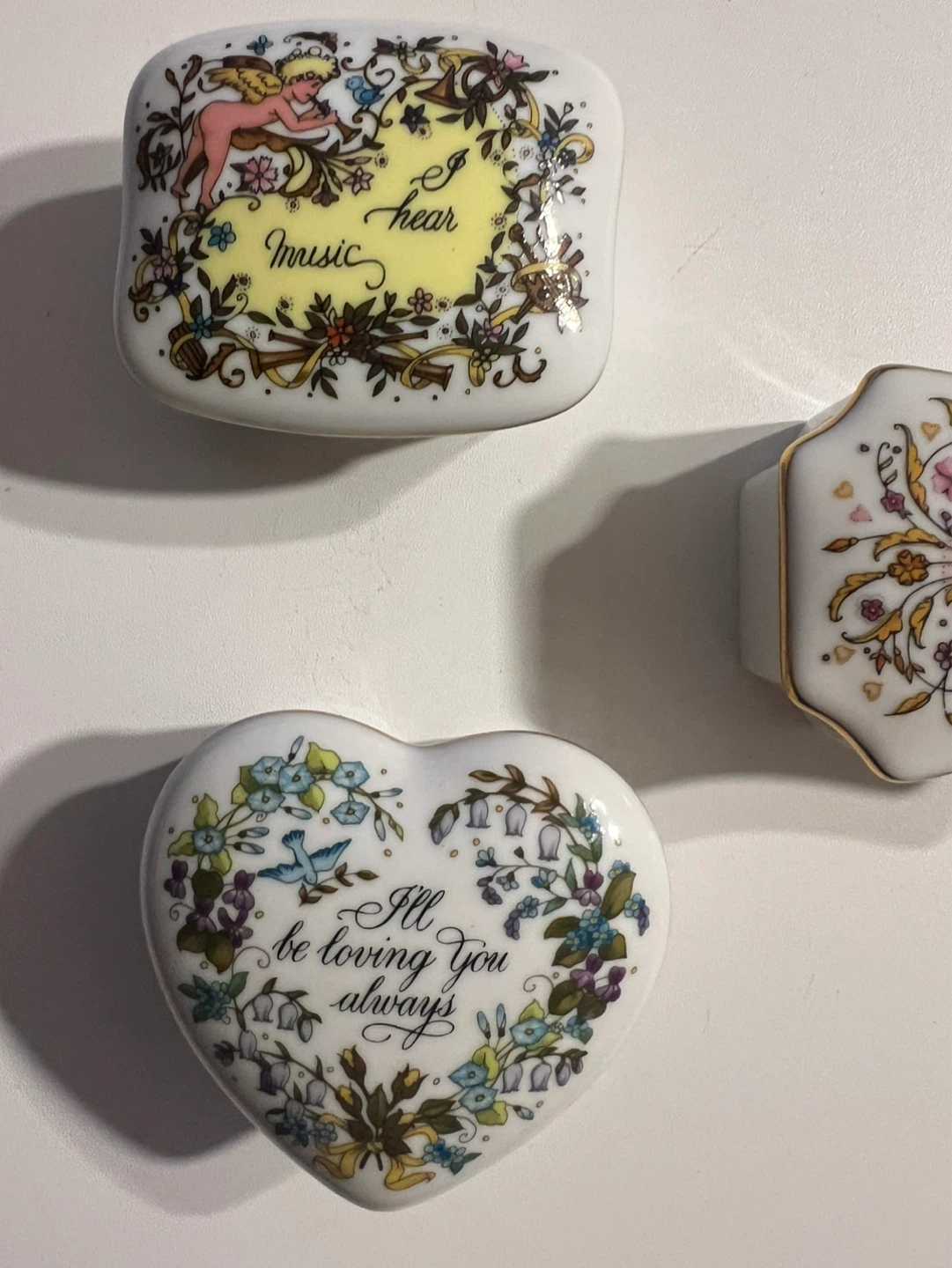 Vintage Decorative Porcelain Trinket Boxes Lot - photo 4