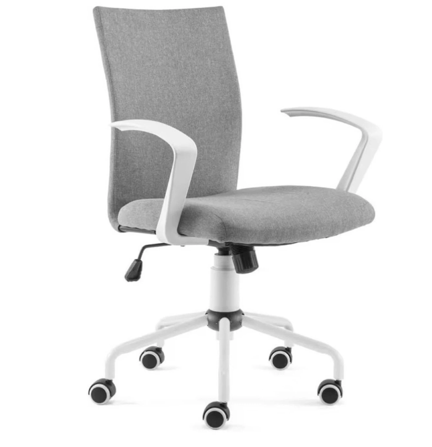 Grey Fabric Office Chair with White Frame