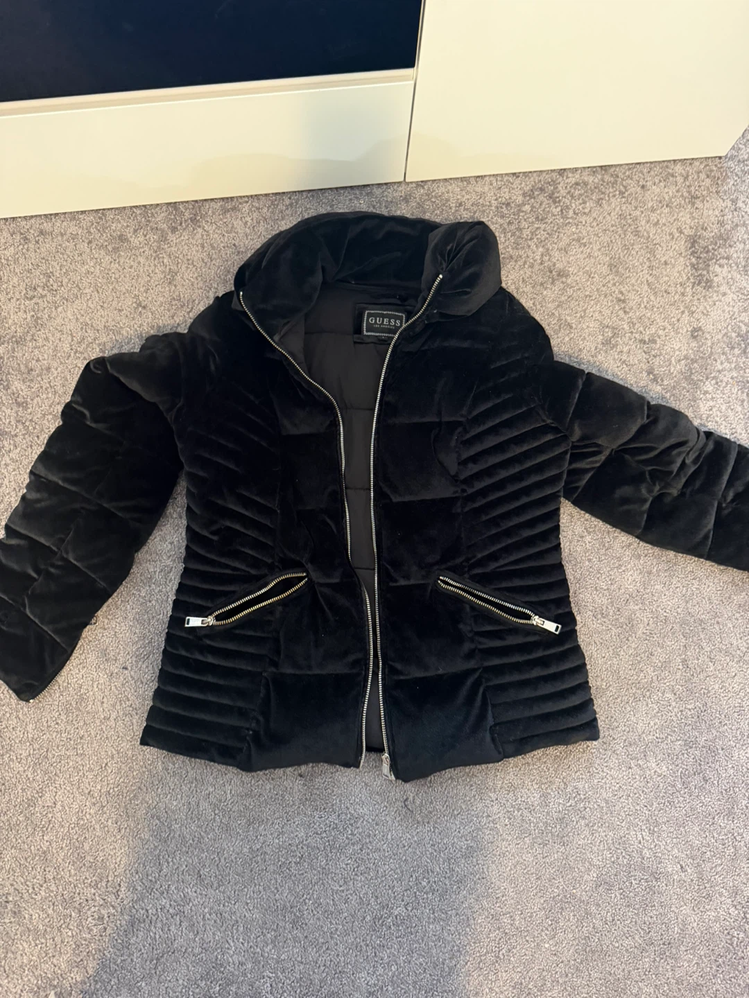 GUESS Black Velvet Puffer Jacket