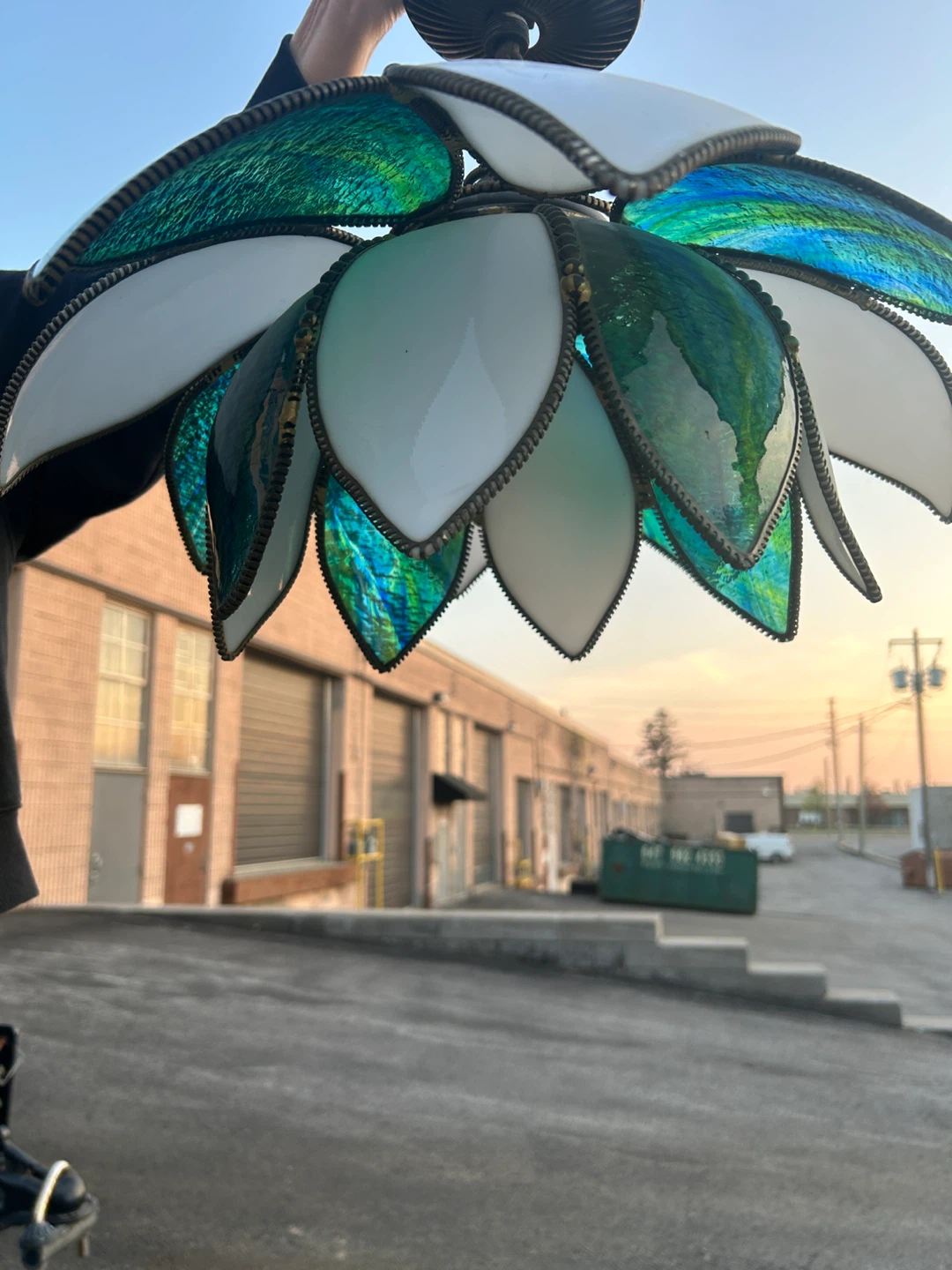 Stained Glass Flower Lamp Shade Pendant