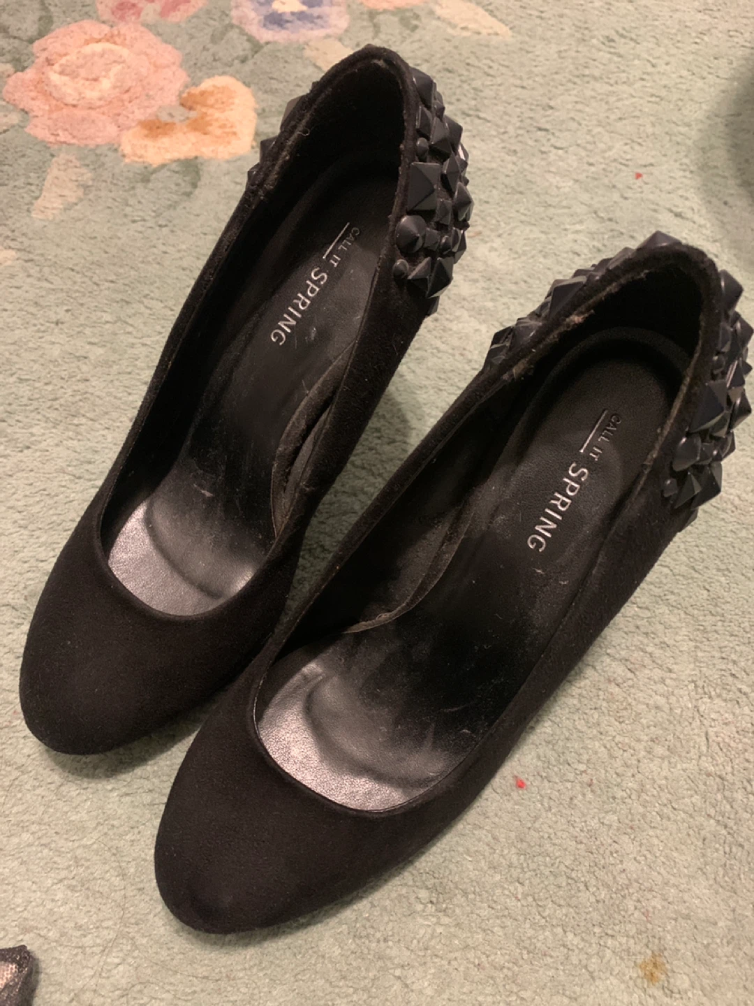 SPRING Black Studded Heels size 6 - photo 2