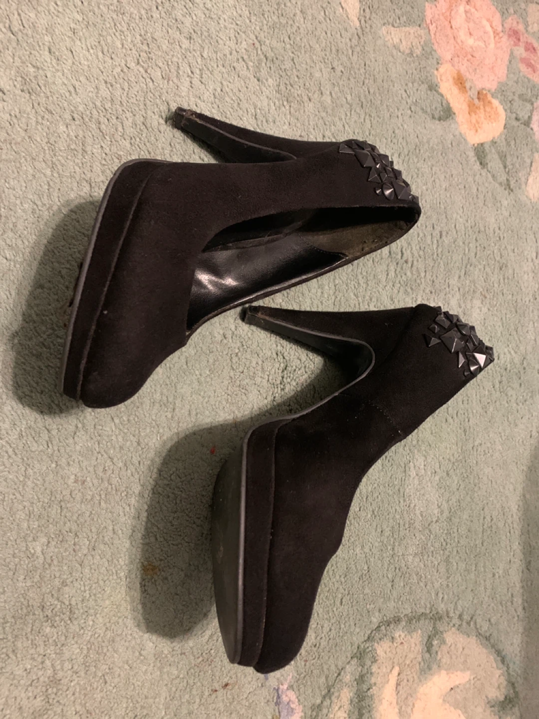 SPRING Black Studded Heels size 6 - photo 3
