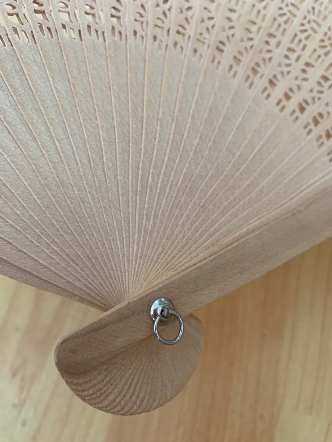 Wooden Hand Fan with Carved Design - photo 3