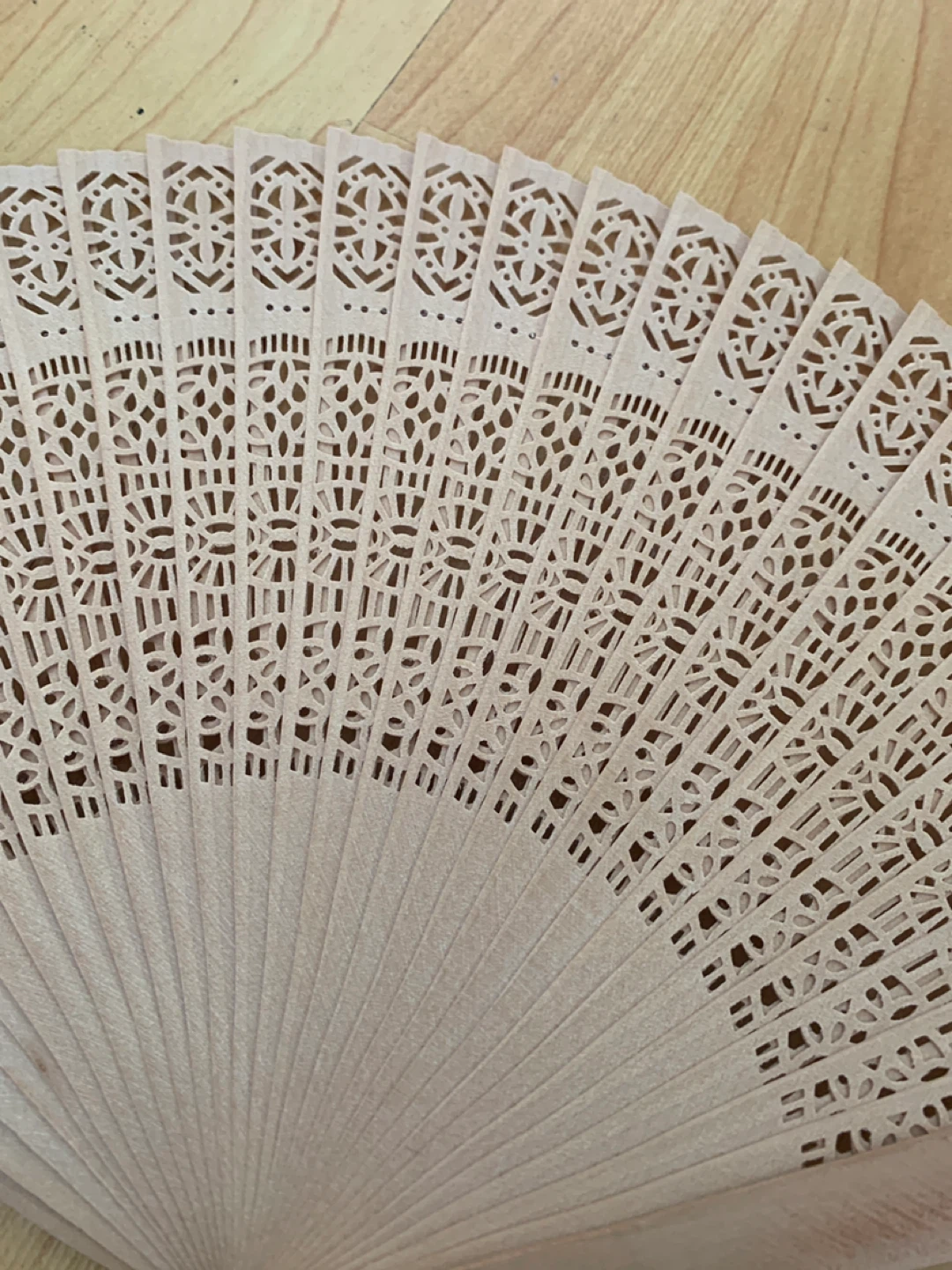 Wooden Hand Fan with Carved Design - photo 2