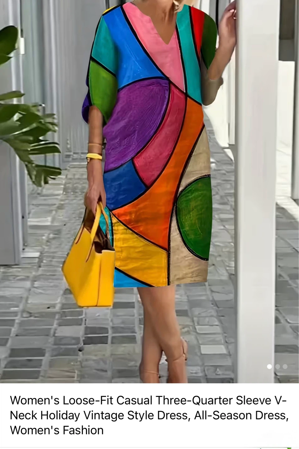Women's Loose-Fit Casual Vintage Style Dress❤️💙💚💛