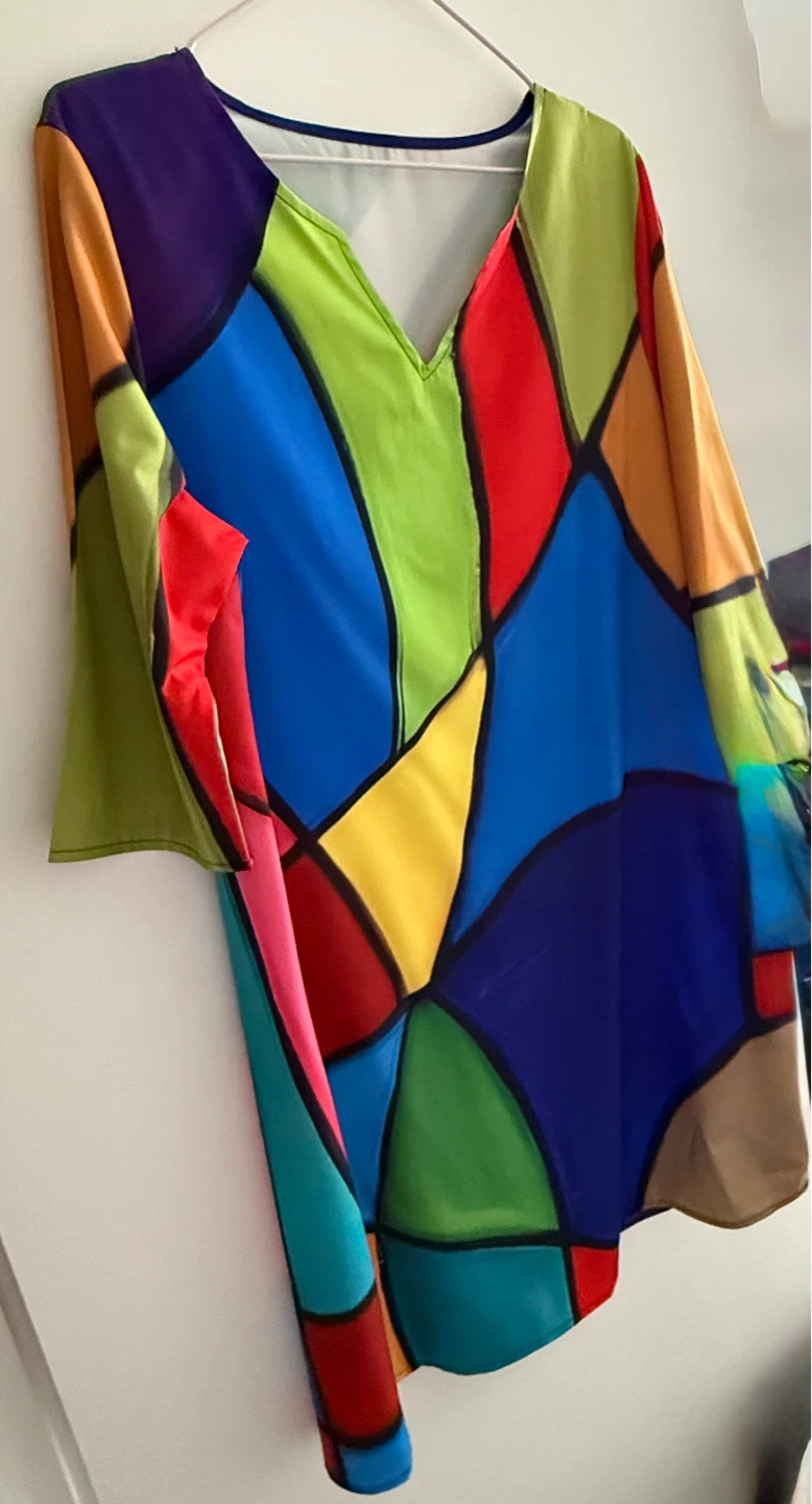Women's Loose-Fit Casual Vintage Style Dress❤️💙💚💛 - photo 2
