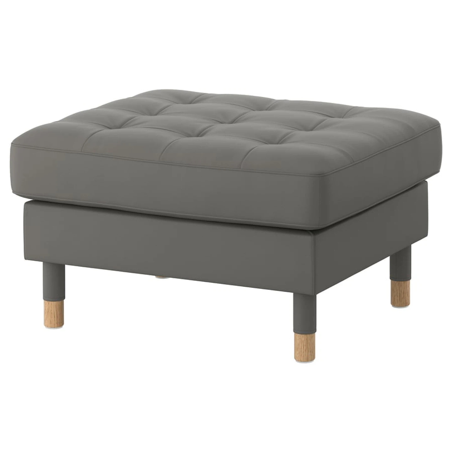 IKEA MORABO Leather Ottoman / Footstool (Light Grey) - photo 5