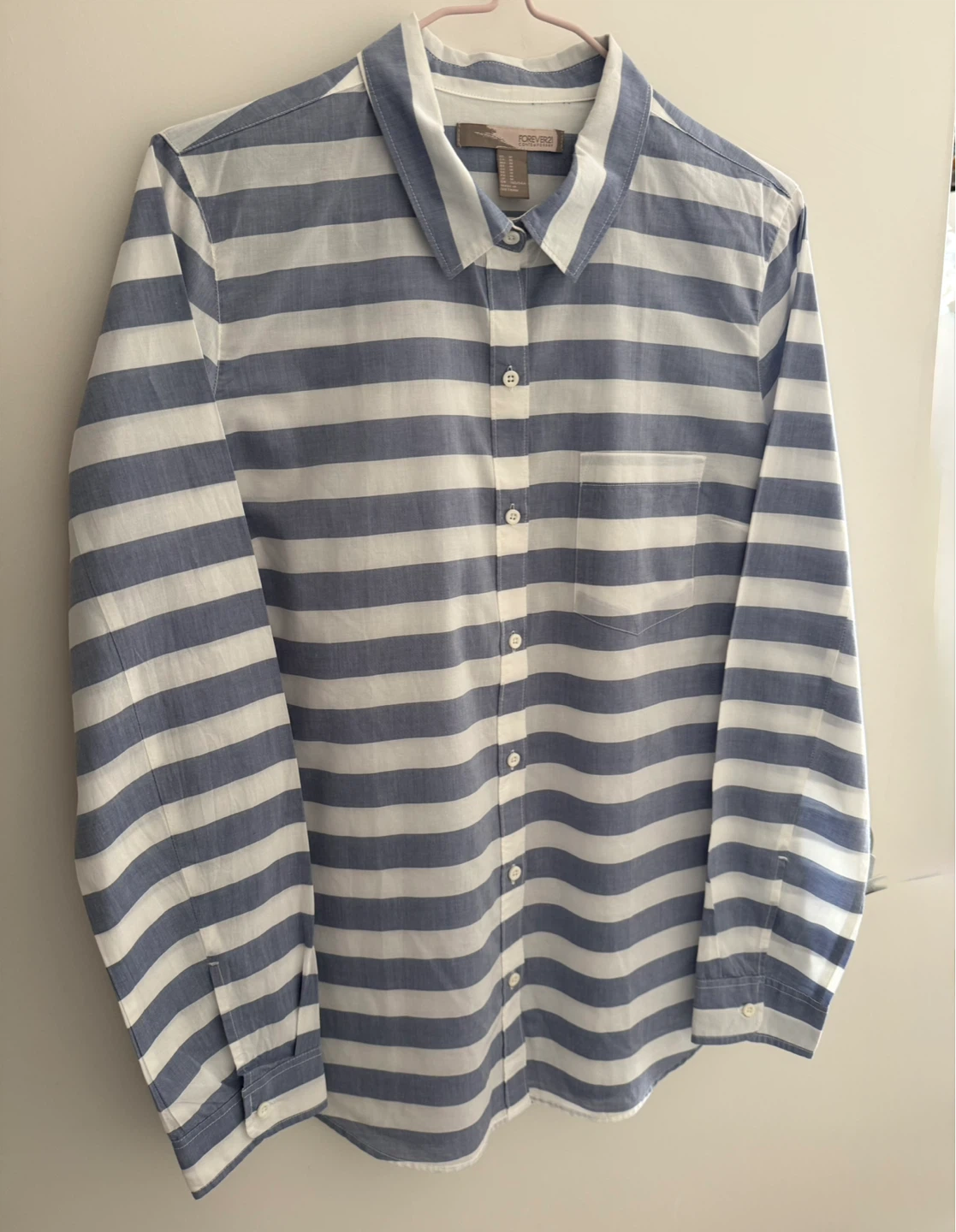Forever 21 Striped Long Sleeve Button-Up Shirt