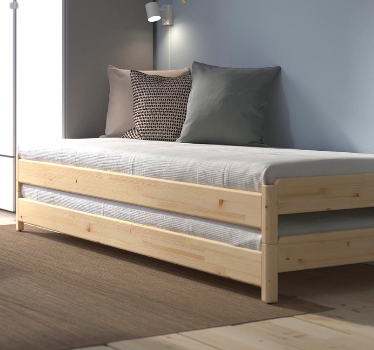 2 x IKEA UTÅKER Stackable Bed Frames - Pine - photo 2