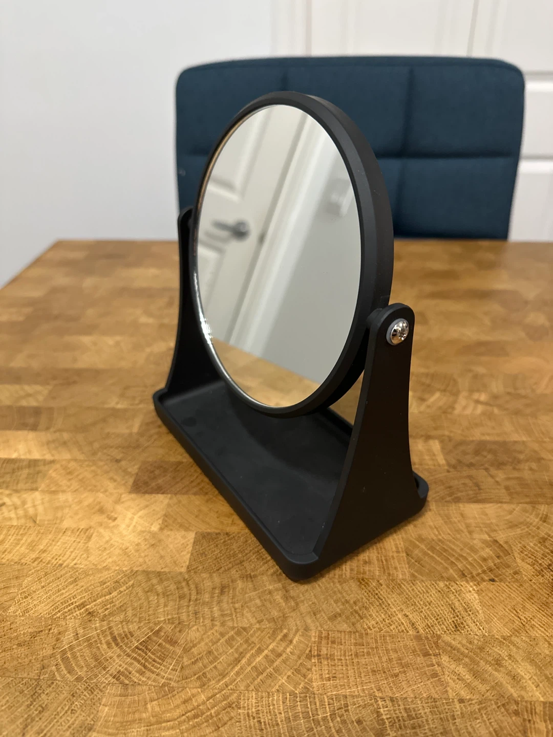 Black tabletop vanity mirror