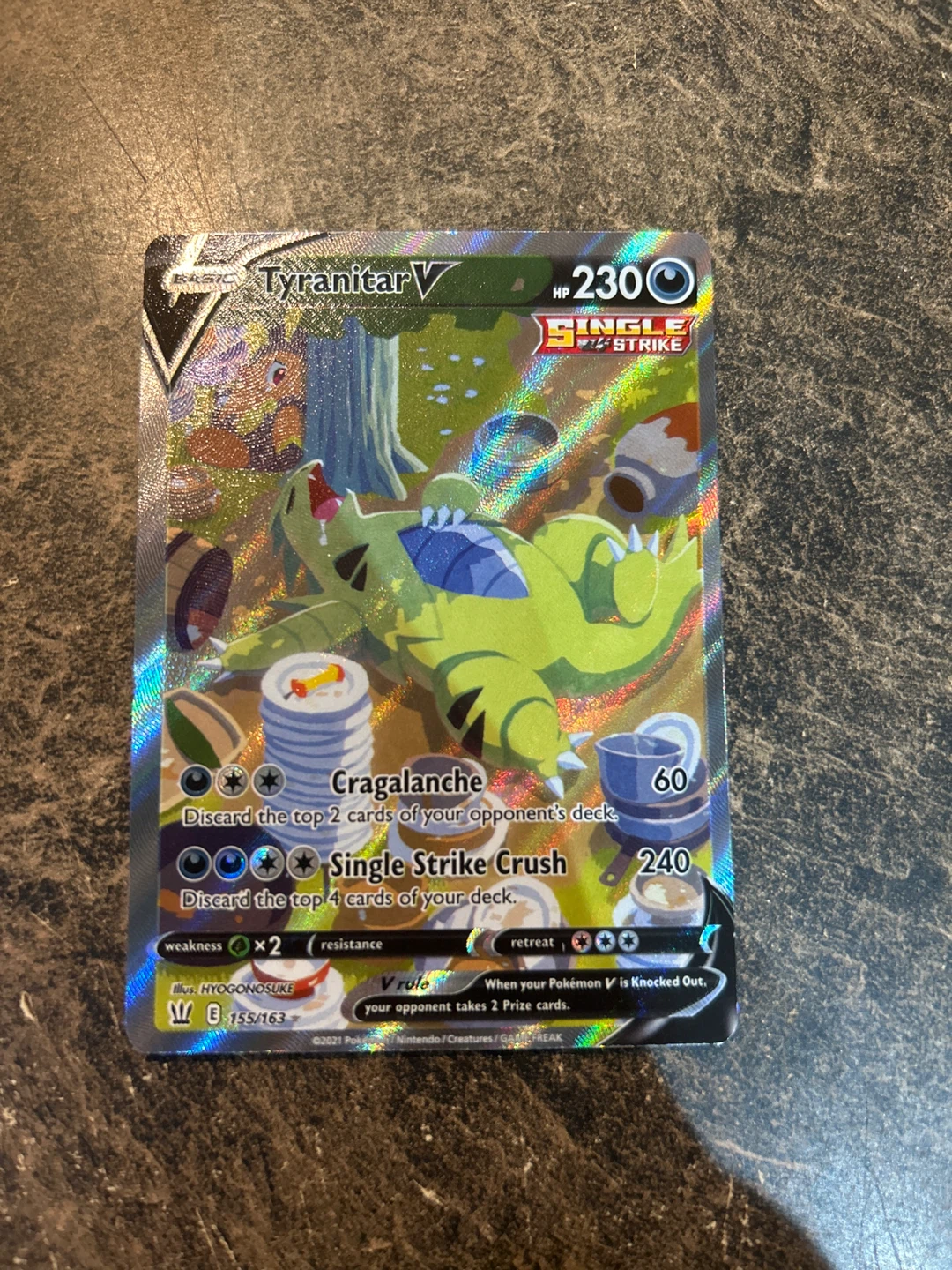 Tyranitar V #155 PSA 9 (precracked)
