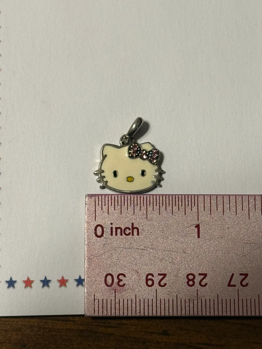 Hello Kitty enamel and sterling silver pendant