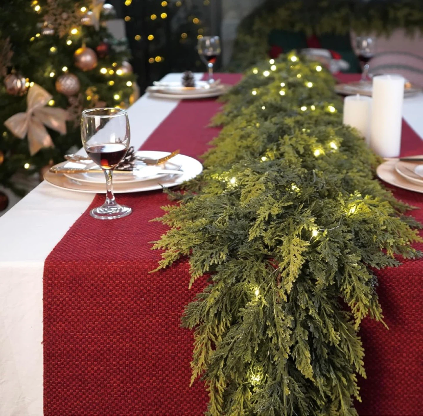 New Cedar Real Touch Garland with Lights, 6Ft - photo 2