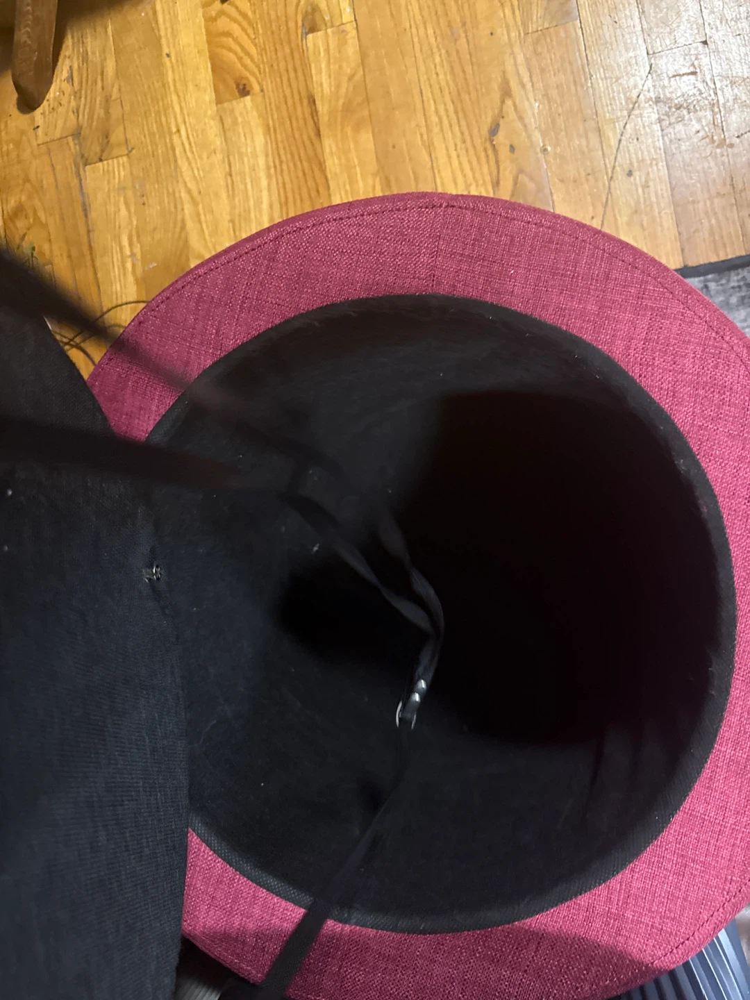 Round Storage Ottoman - Burgundy - photo 5