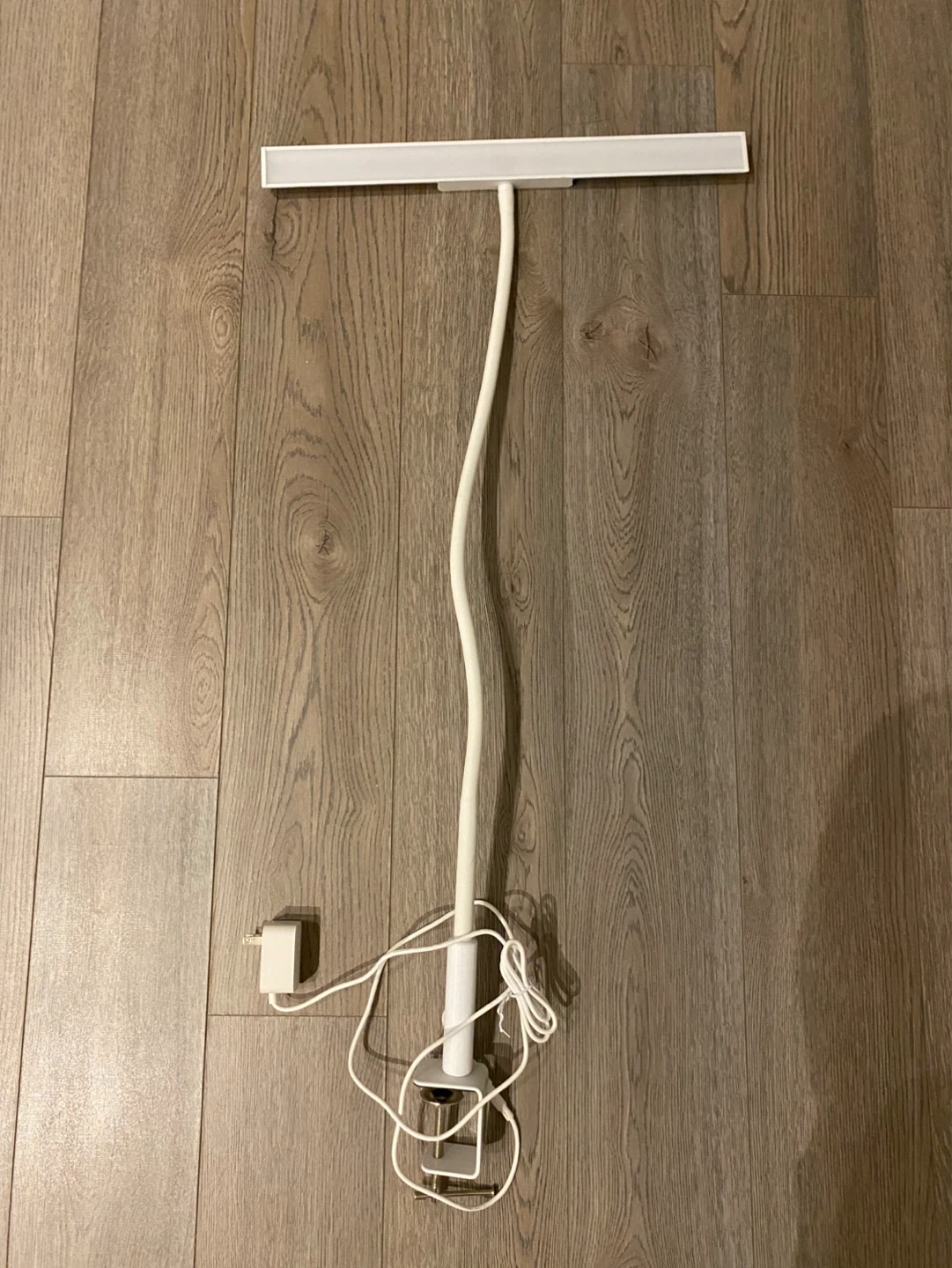 White Desk Lamp with Clamp Mount