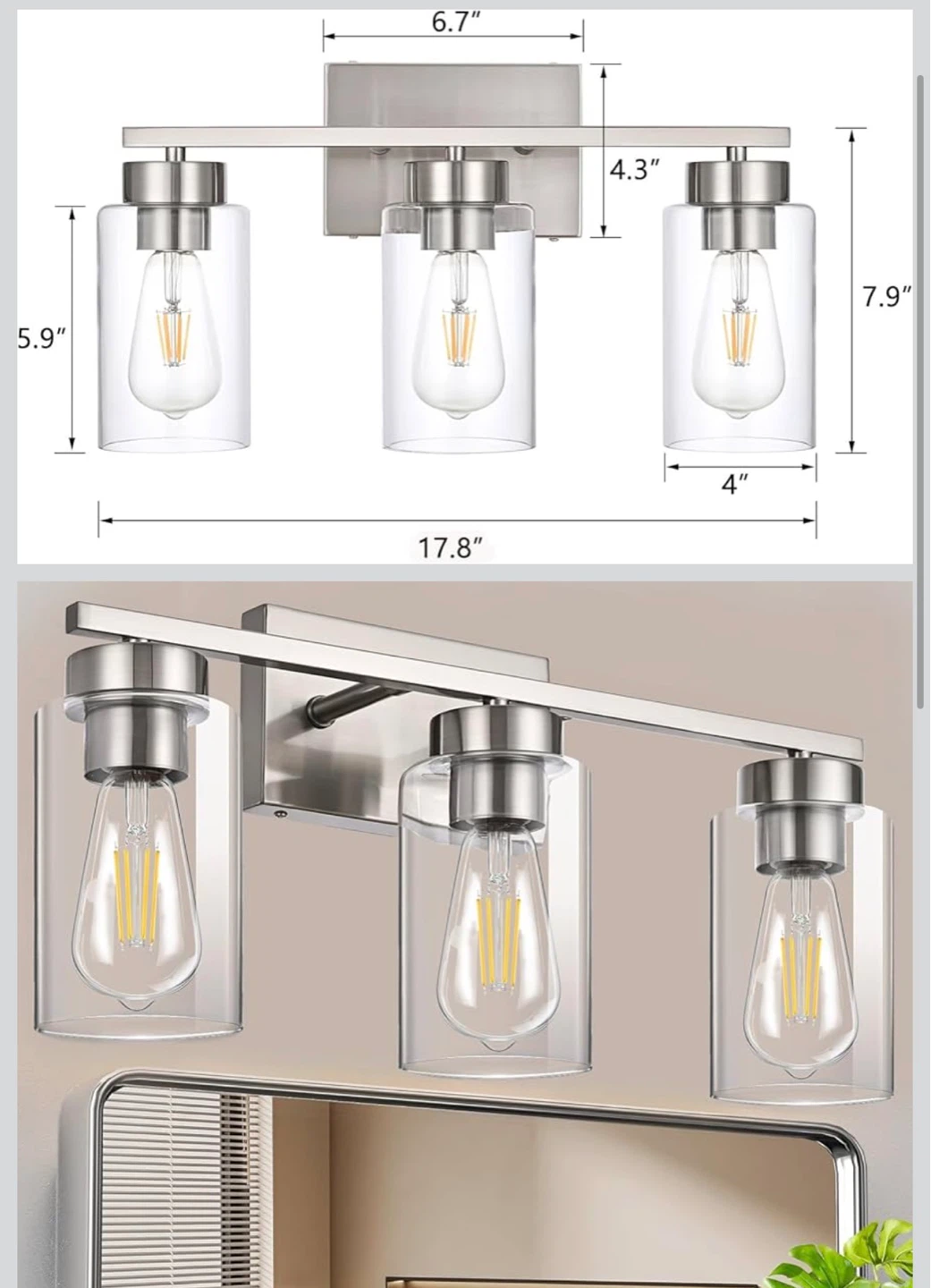 Cattleya 3-Light Vanity Light Fixture - photo 2