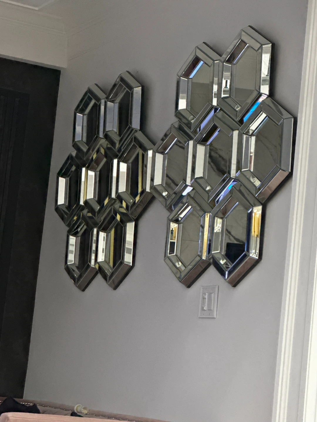 Geometric Faceted Mirror Wall Art Set