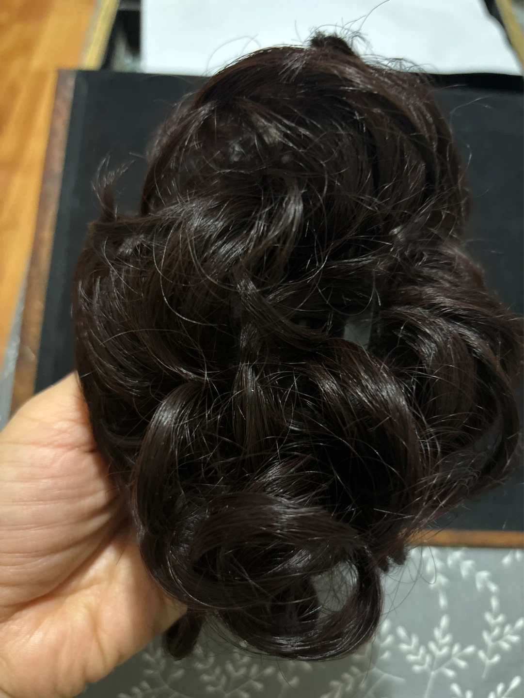 Brown Curly Claw Clip Hair Bun Extension