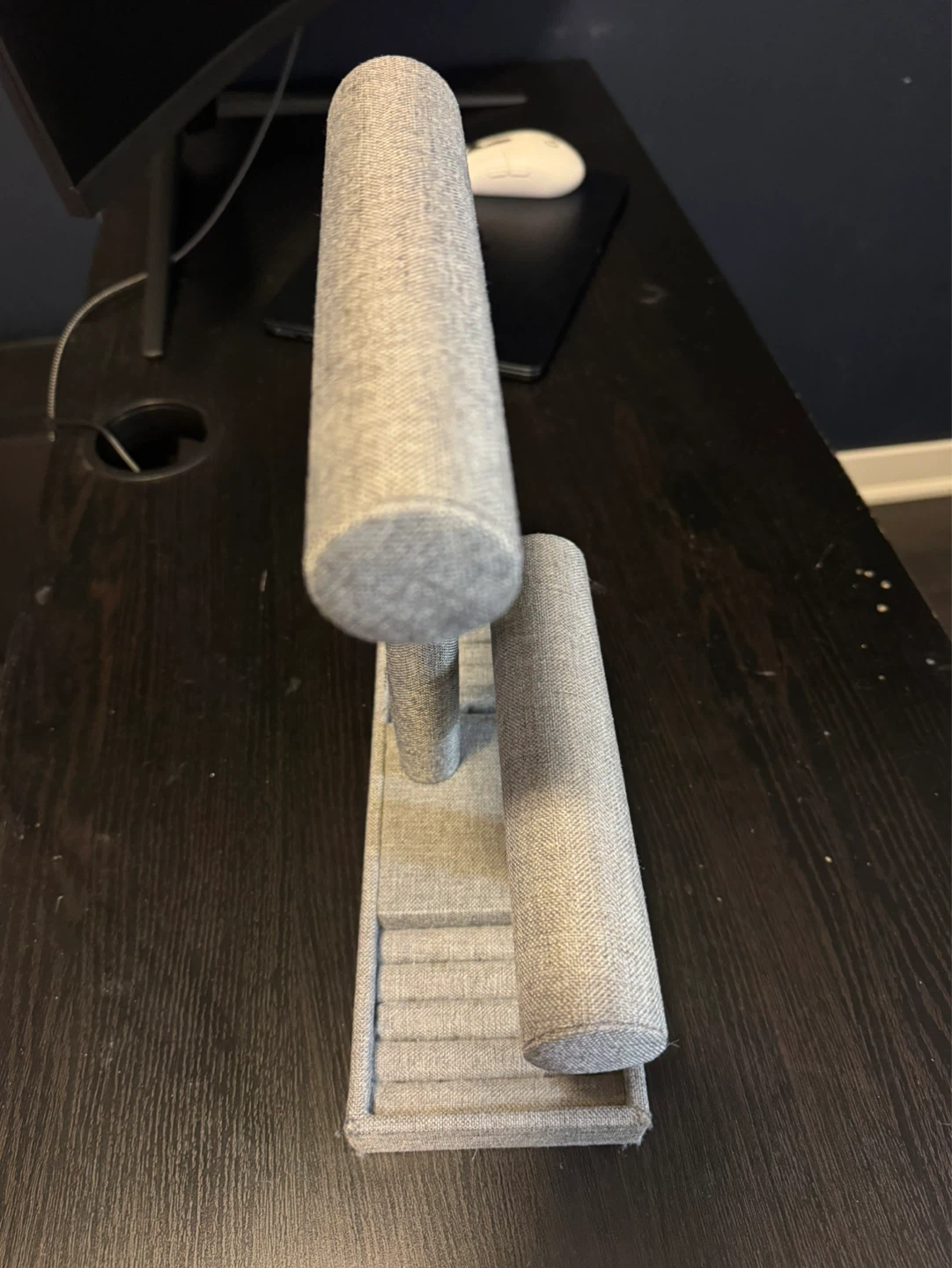 Grey Fabric 2-Tier Bracelet and Ring Display Stand - photo 2