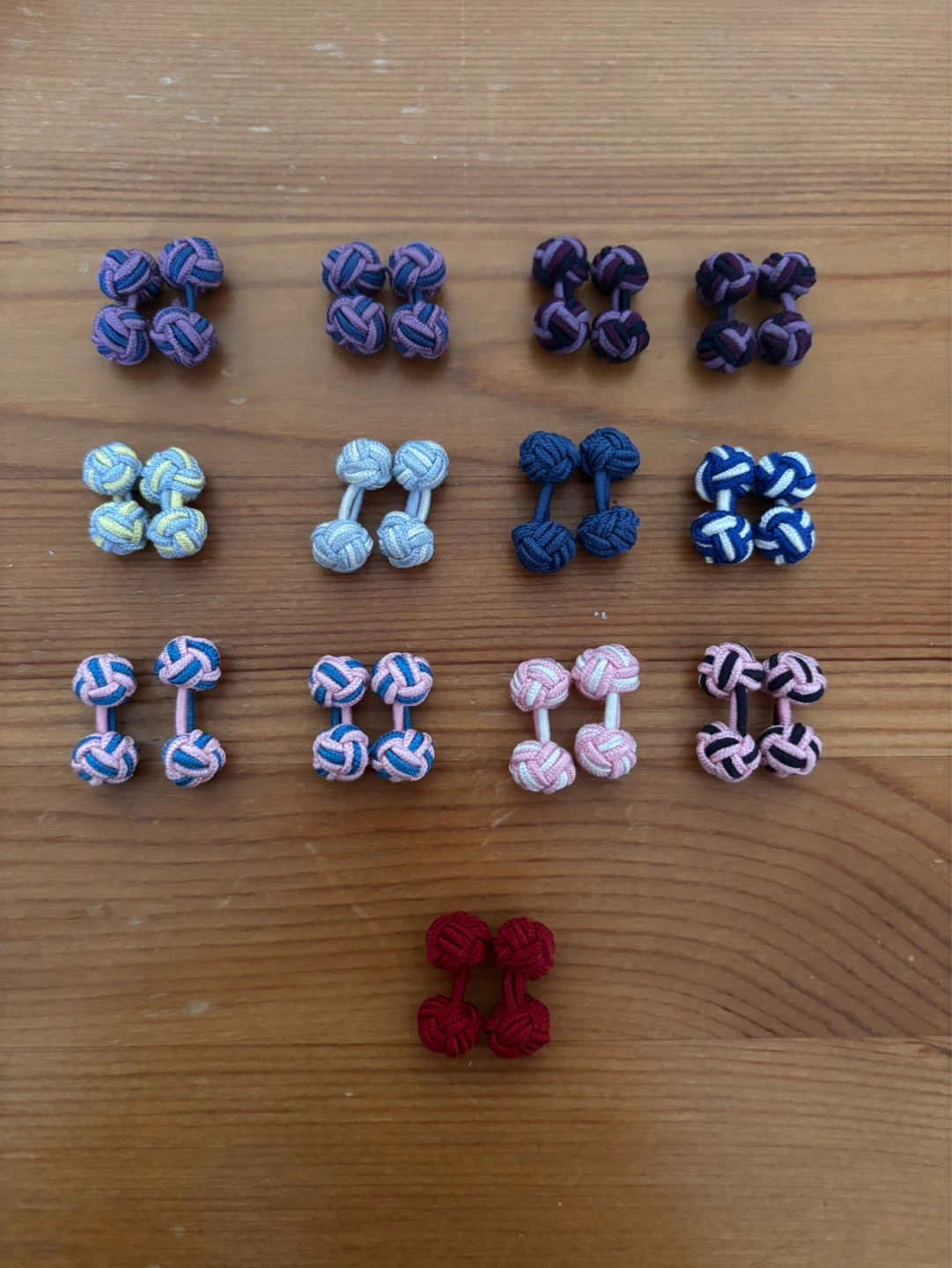 Cufflink knots (13 pairs)