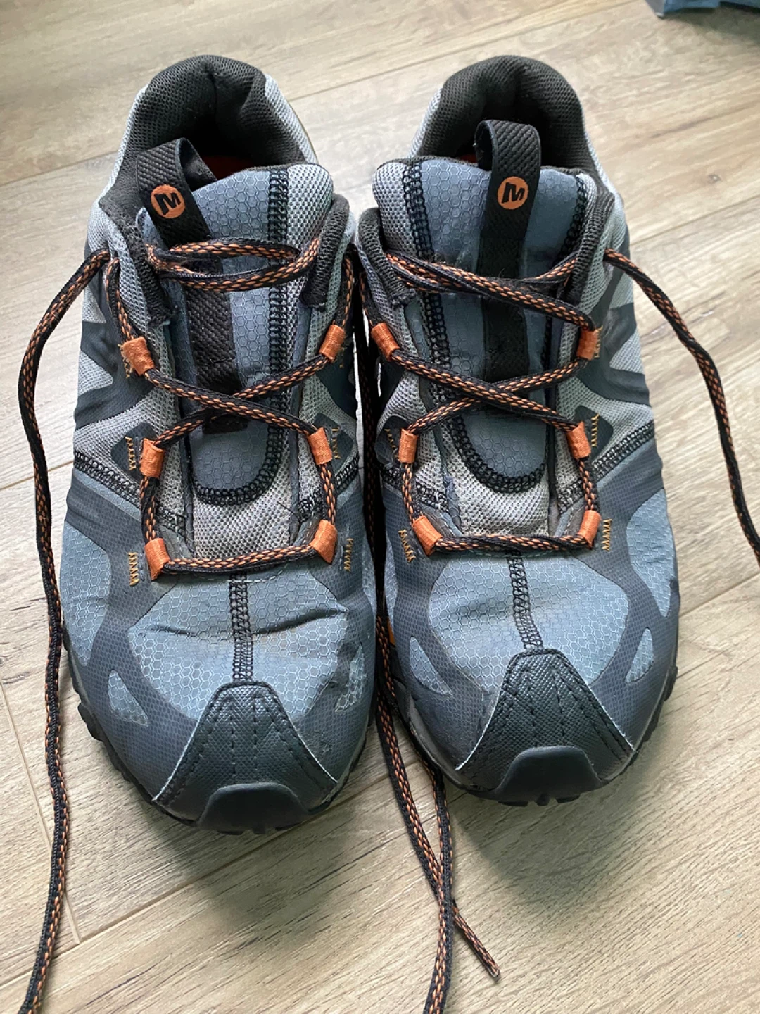 Merrell Men's Dark Grey/Orange Hiking Shoes Size 8