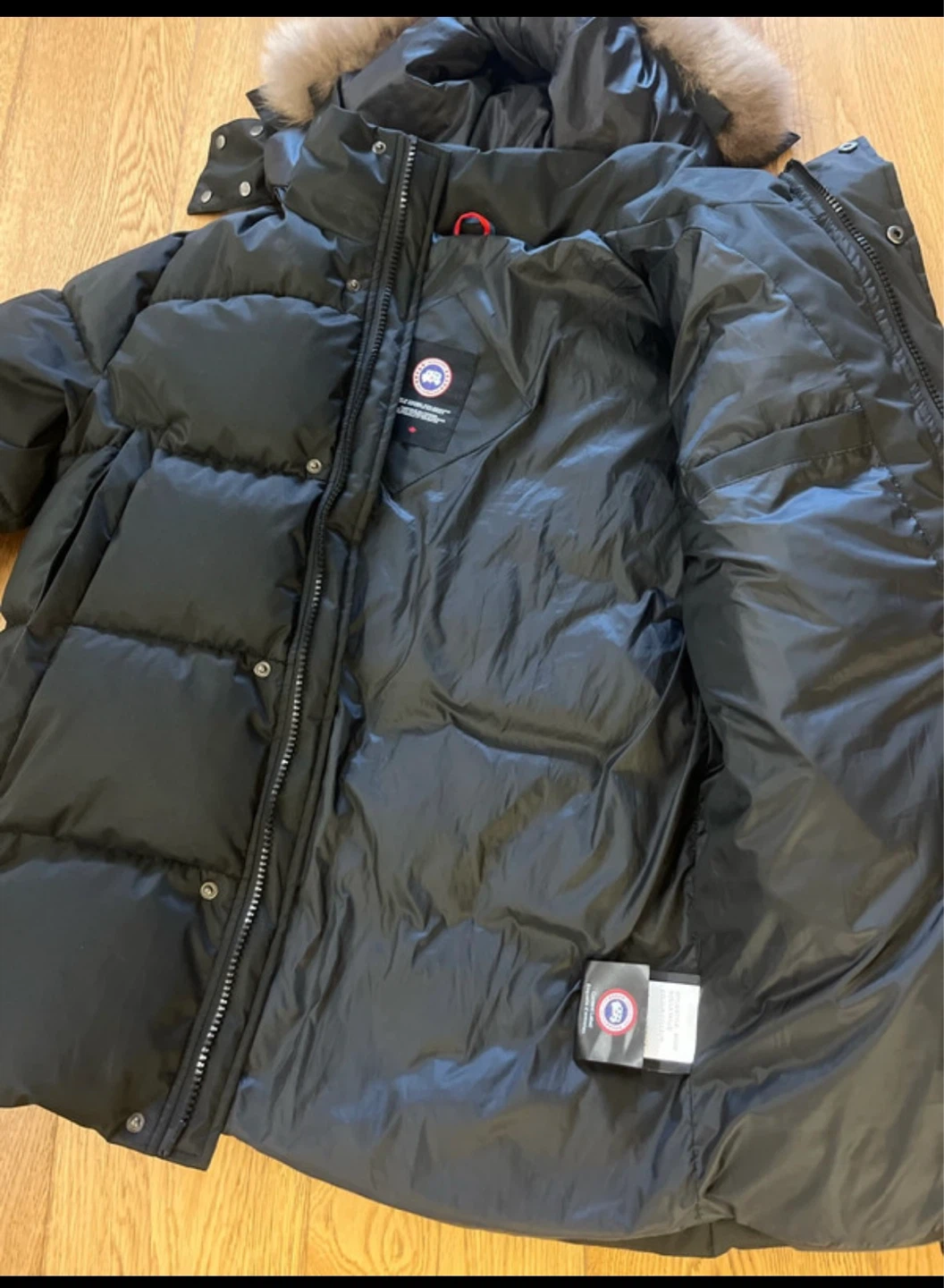 Canada Goose Black Puffer Jacket with Fur Hood - photo 3