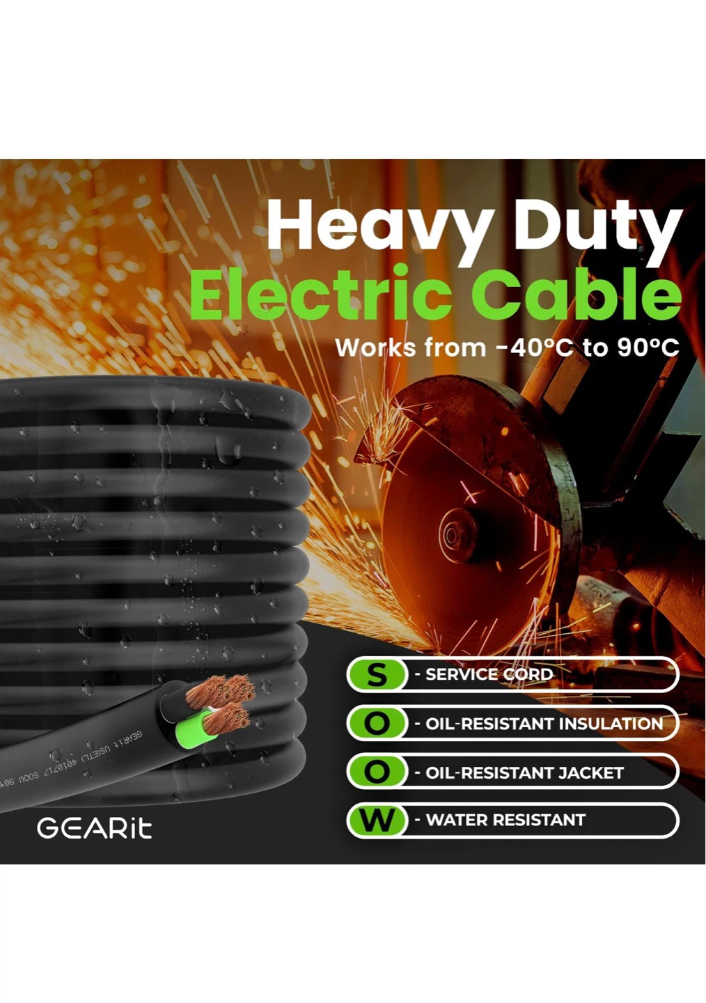 GEARit SOOW 16-3 AWG 100 FT Electrical Cable - photo 4