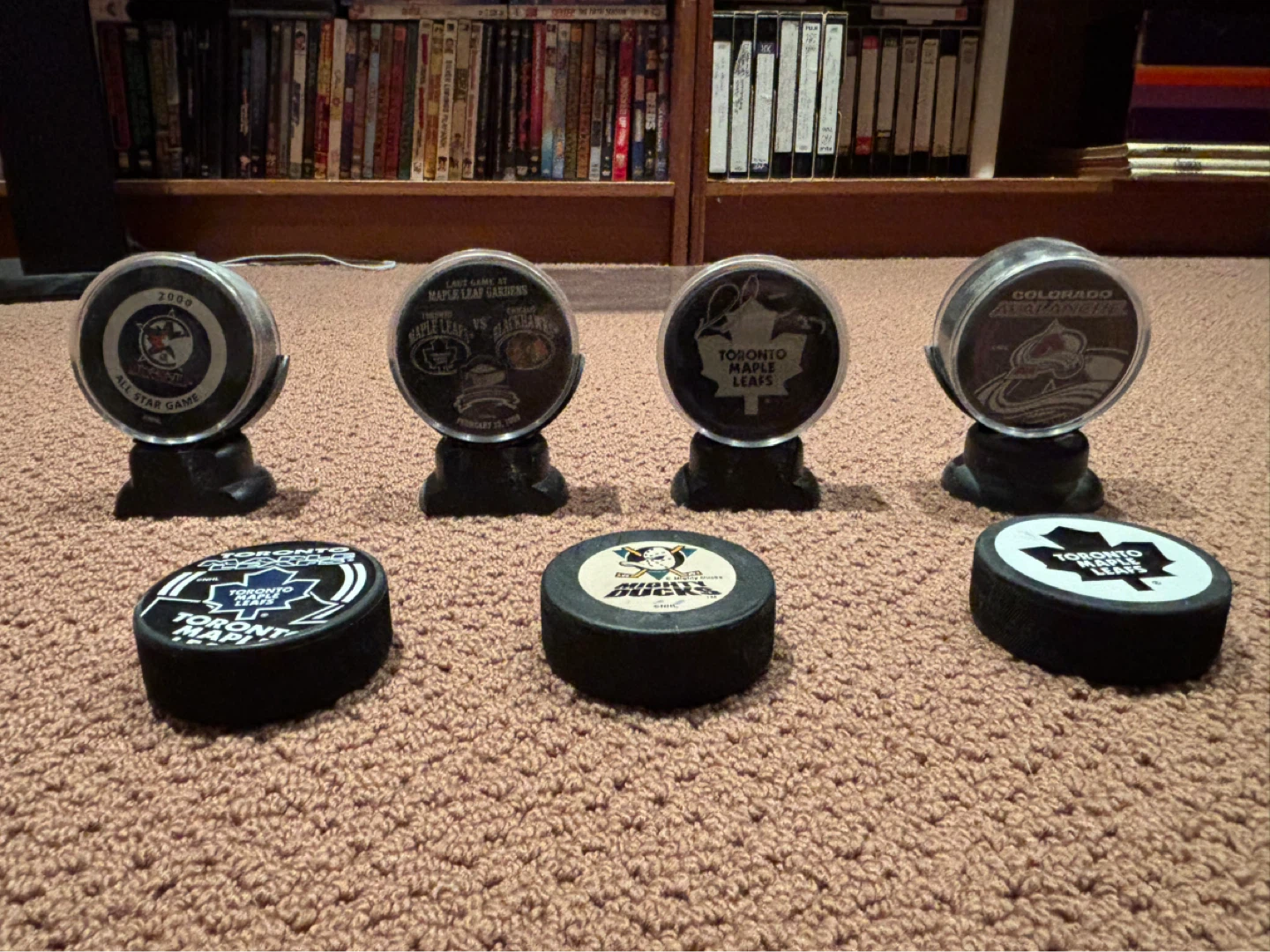 NHL Hockey Puck Collection with Auto