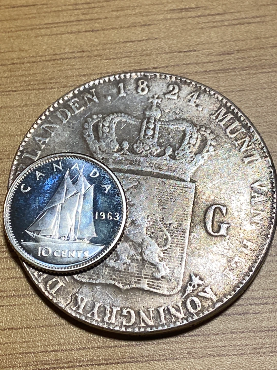 1824 Netherlands 3 Guilder Coin - photo 3