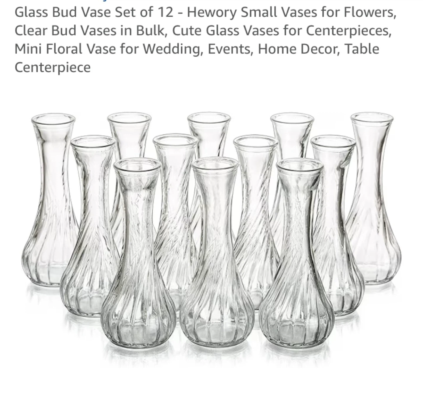 New Glass Bud Vase Set of 12 - Hewory