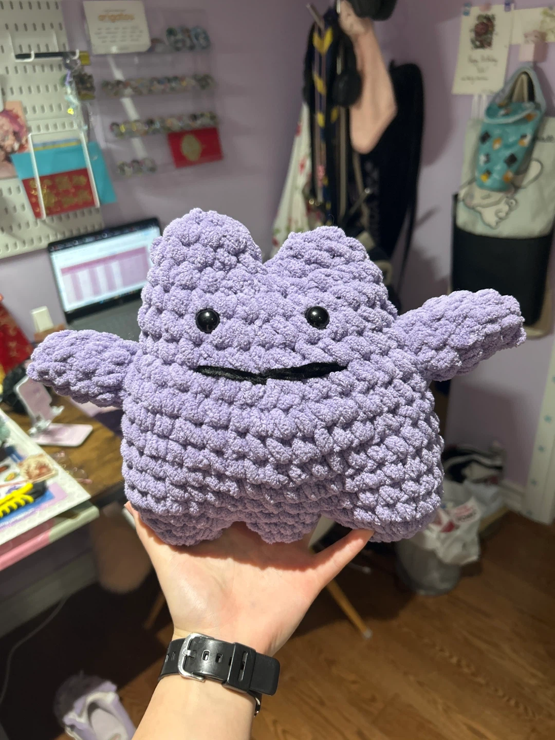 Crochet Purple Ditto Plush