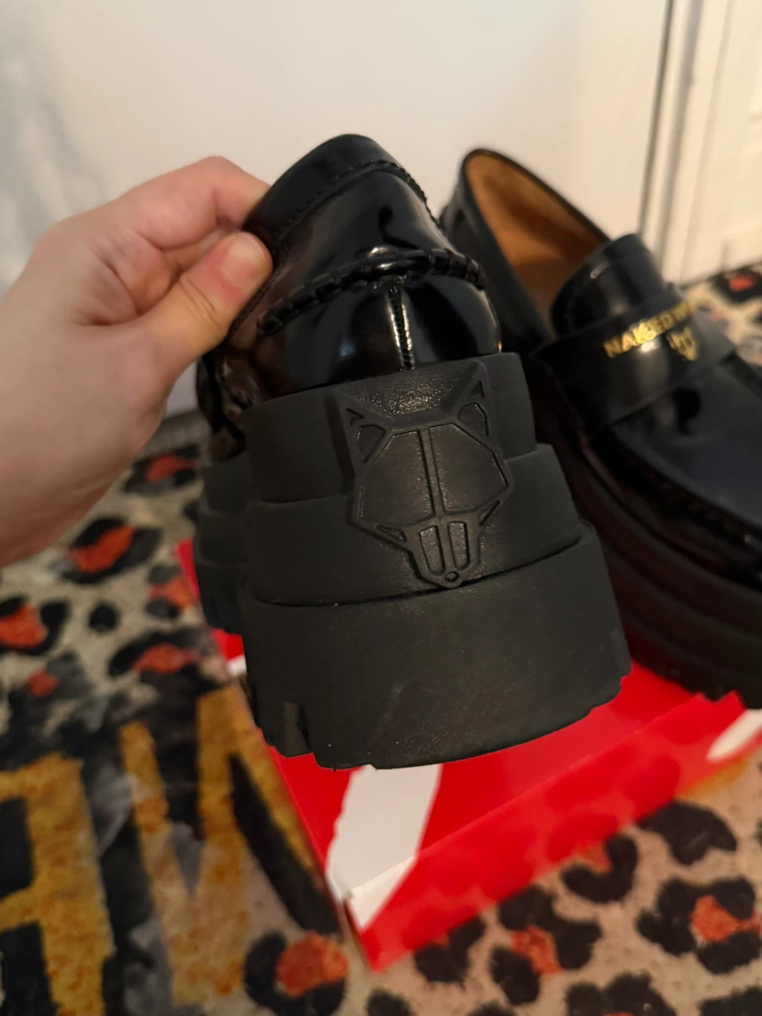Naked Wolfe Black Patent Platform Loafers - photo 3