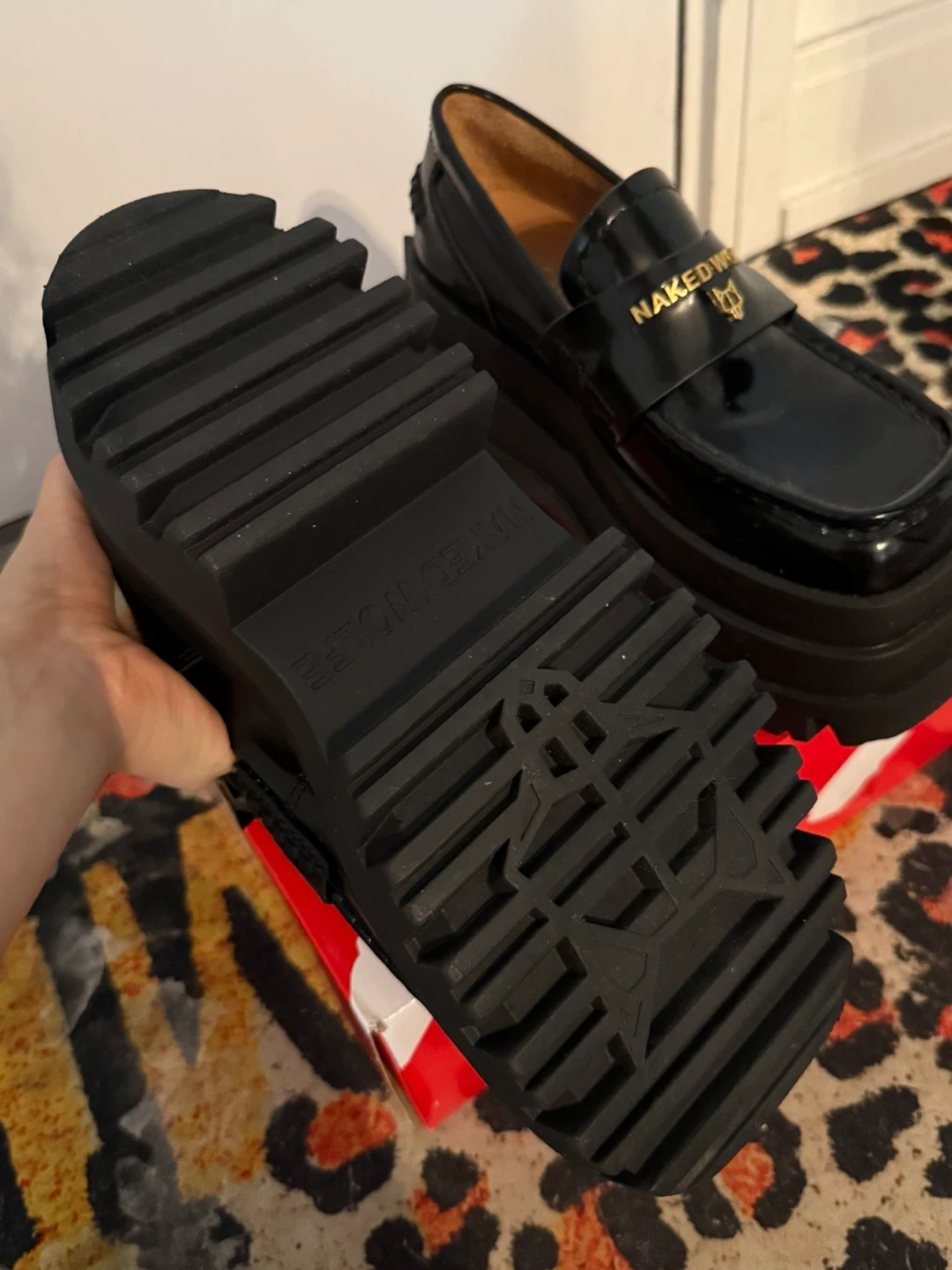 Naked Wolfe Black Patent Platform Loafers - photo 4