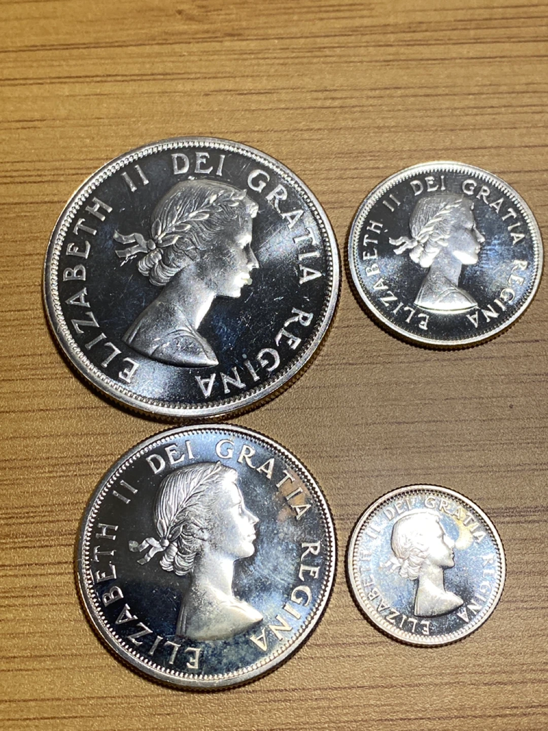 1963 Canadian Silver Dollar, 50, 25 & 10 Cent Coins - photo 2