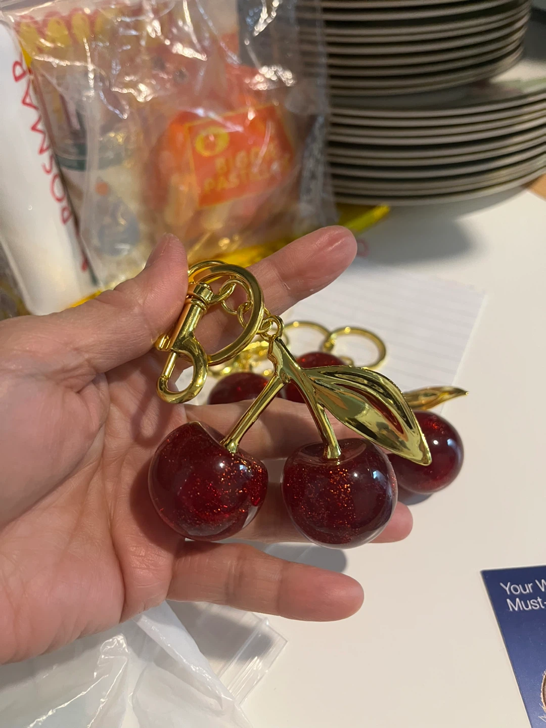 Sparkly Cherry Keychain - photo 2