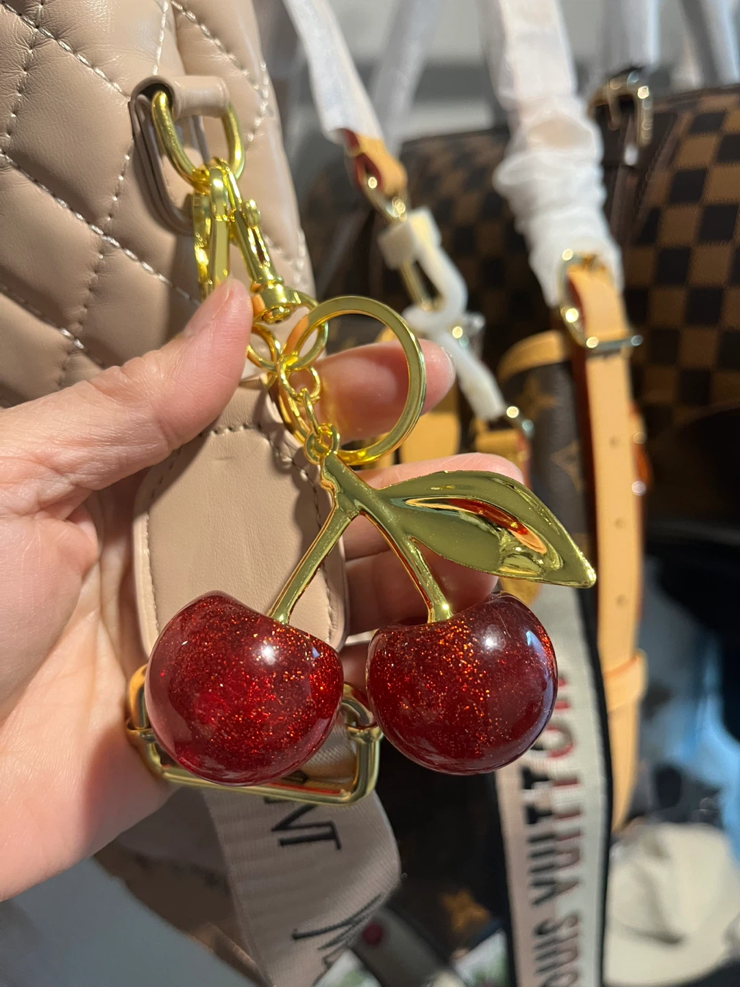 Sparkly Cherry Keychain - photo 3