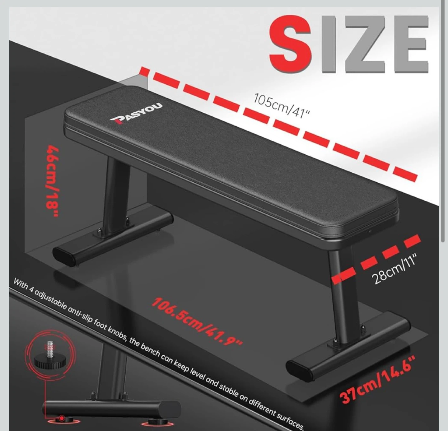 PASYOU Flat Weight Bench - photo 3