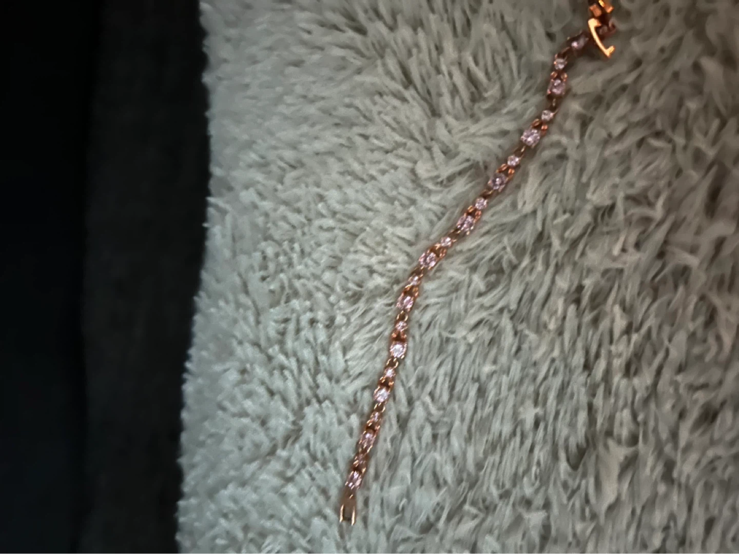 Rose Gold Tone Bracelet with Clear Stones - photo 2