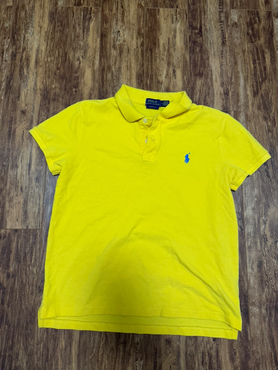 Ralph Lauren Polo Shirt Yellow Classic Fit Size M