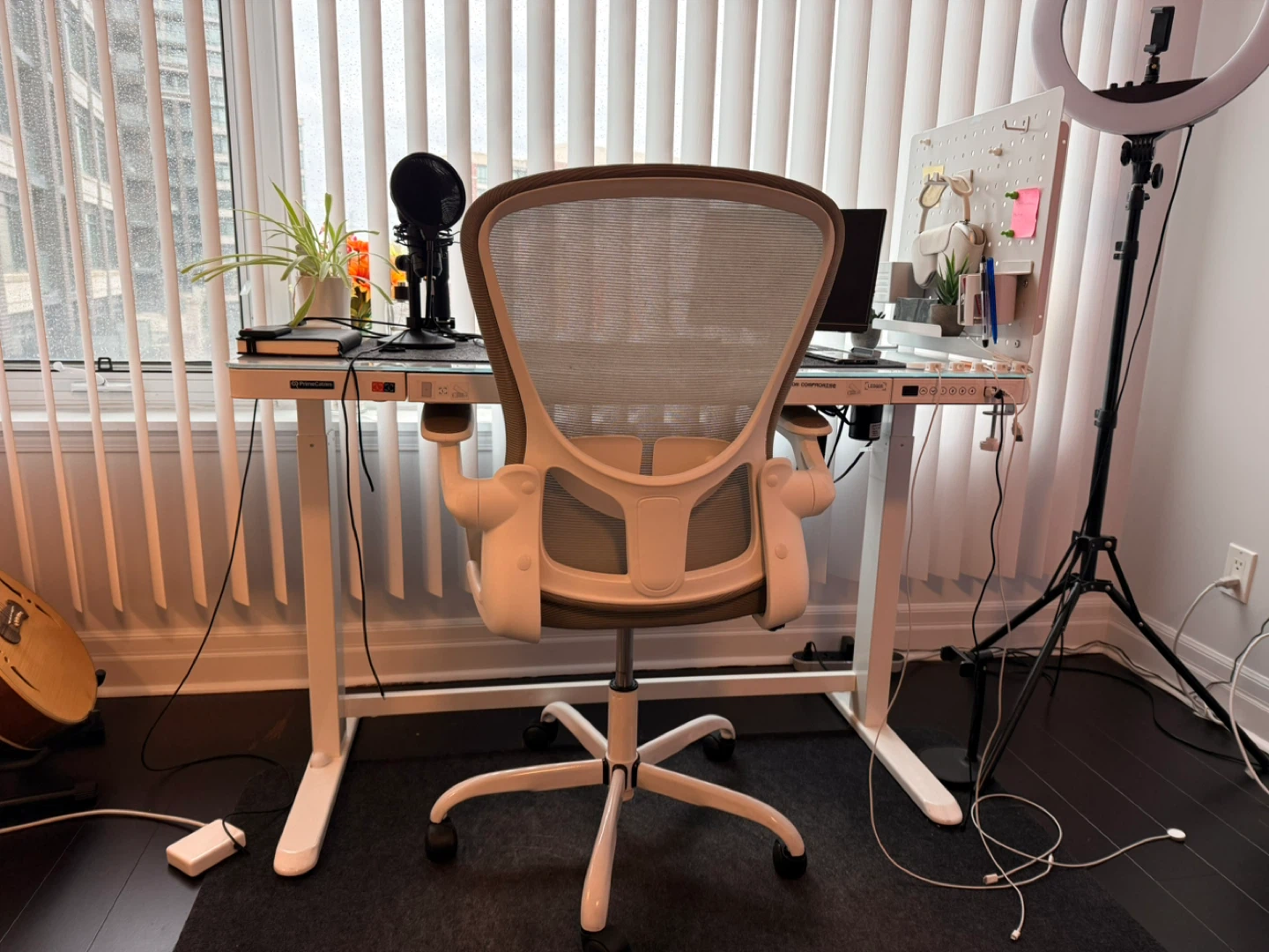 Ergonomic Office Chair + Adjustable sit stand desk