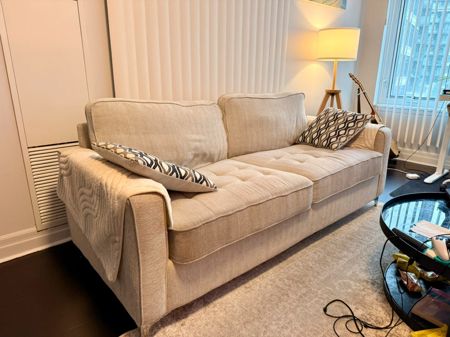 Beige Fabric Sofa