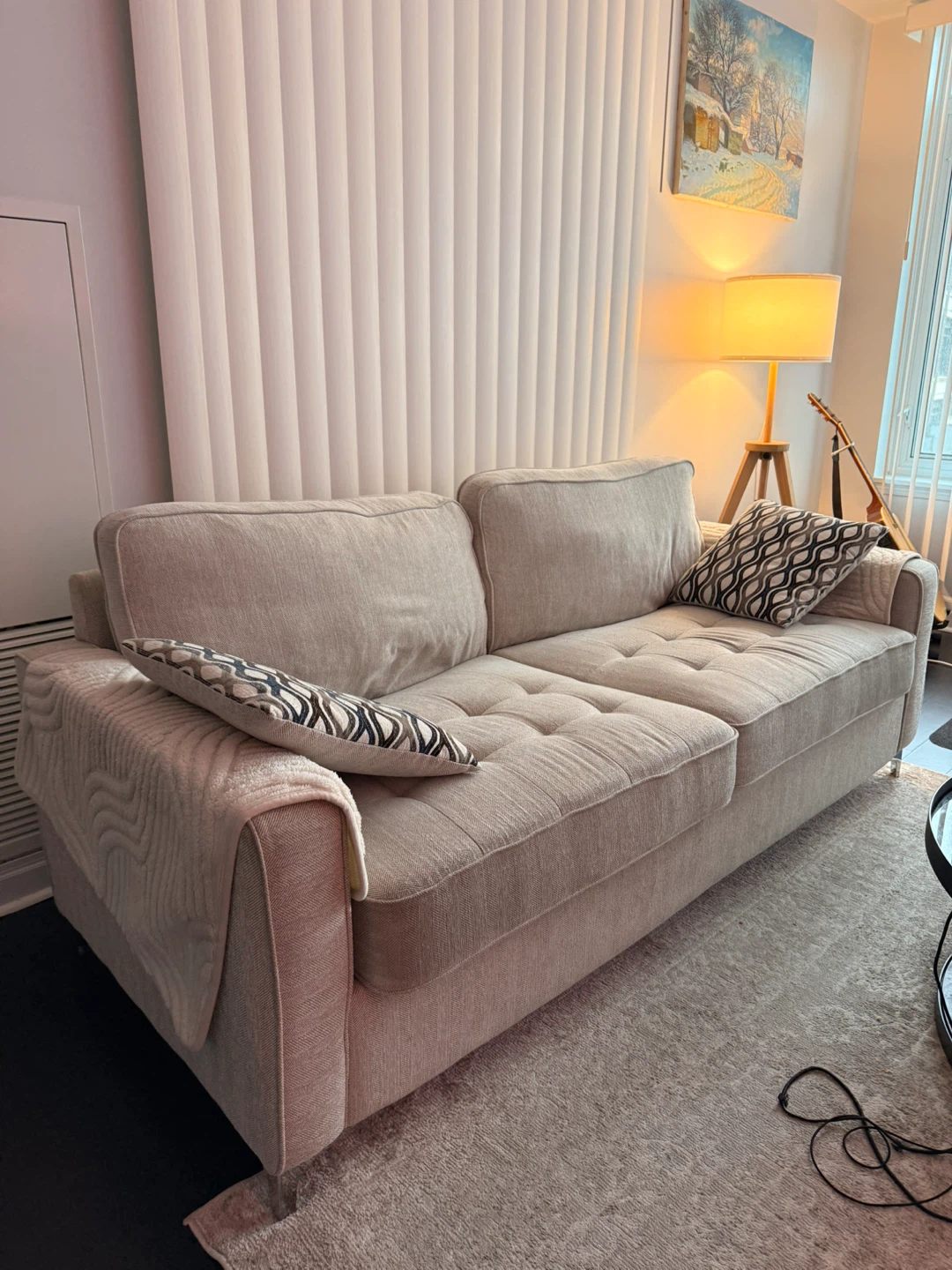 Beige Fabric Sofa - photo 3