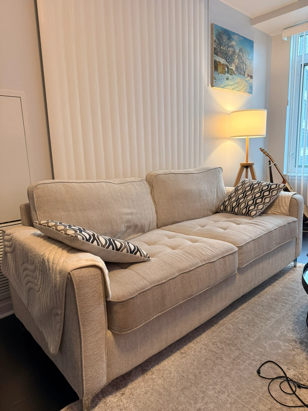 Beige Fabric Sofa - photo 2