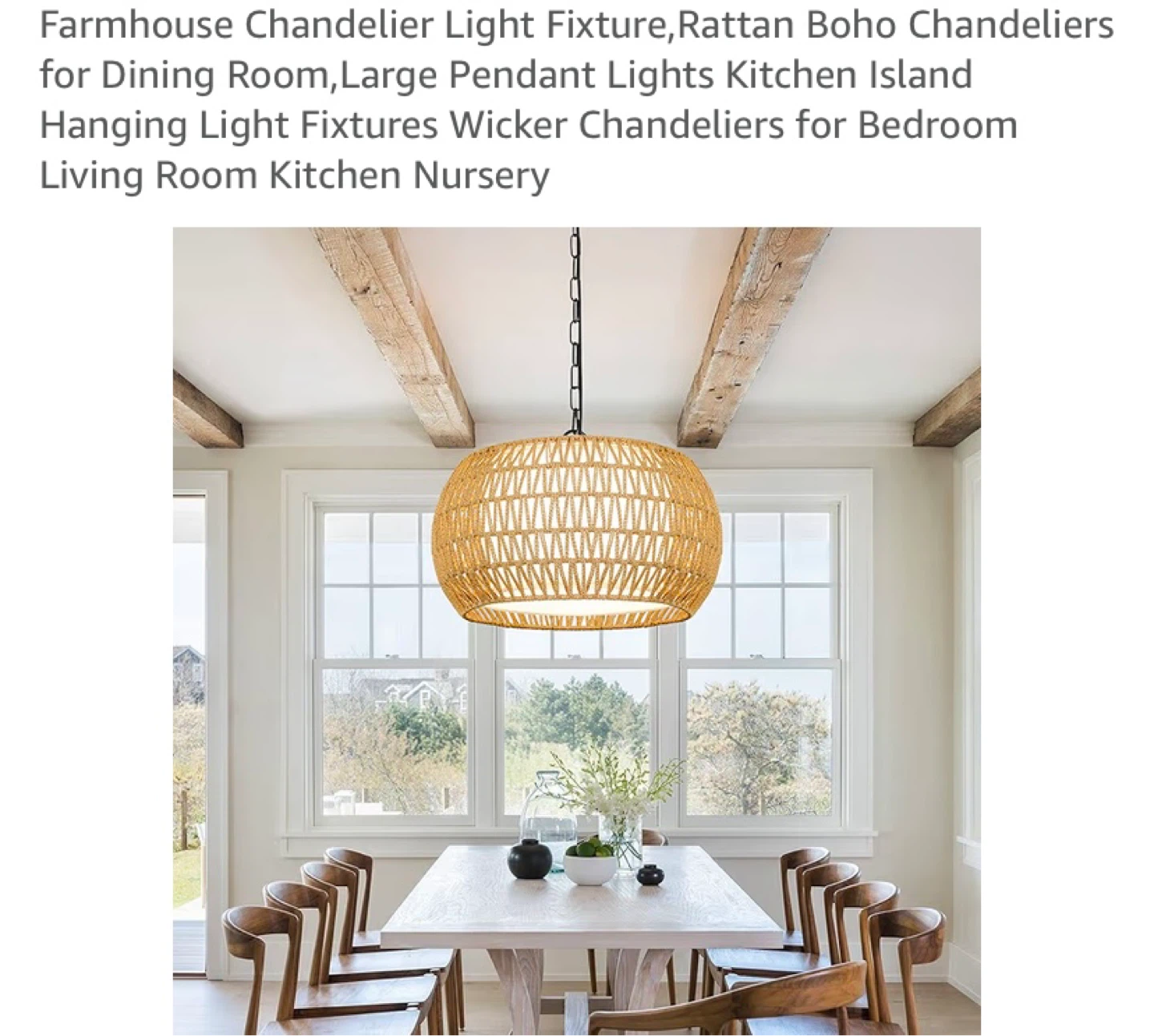 New Boho Rattan Pendant Light Fixture Chandelier