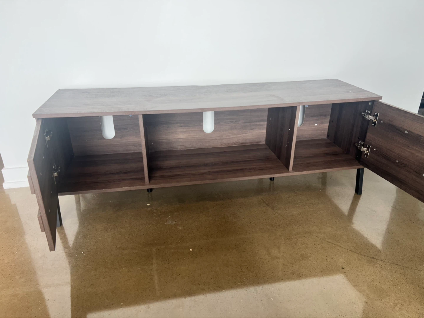 Modern Dark Wood Entertainment TV Stand Media Console - photo 4