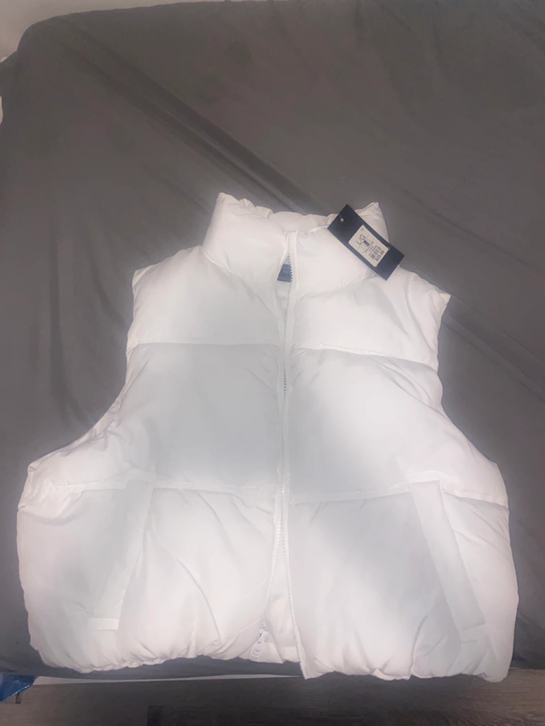 White Puffer Vest - Size L